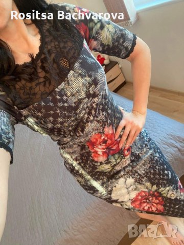 Елегантна рокля с 3/4 ръкав, М размер, снимка 5 - Рокли - 35985484