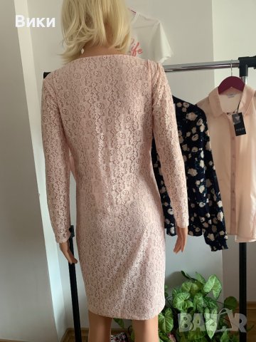 Розово рокля от дантела, снимка 7 - Рокли - 40914436