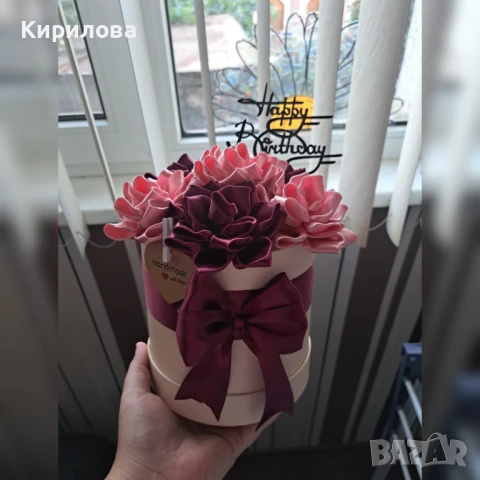 сатенени рози и букети, снимка 14 - Други - 50901284