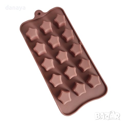 4036 Силиконова форма за бонбони и лед Звездички, 15 гнезда, снимка 2 - Форми - 42309194