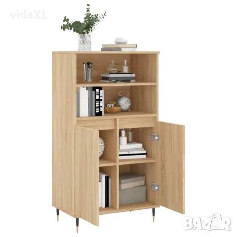 vidaXL Висок шкаф, сонома дъб, 60x36x110 см, инженерно дърво, снимка 4 - Бюфети - 56148142