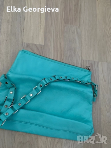 Оригинална дамска тюркоазена чантичка, снимка 5 - Чанти - 51945254