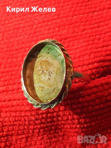 СТАРИНЕН АР ДЕКО СРЕБЪРЕН ПРЪСТЕН ВИСОКА ПРОБА СРЕБРО с ГНЕЗДО За ВГРАЖДАНЕ на Скъпоц. КАМЪК 31252, снимка 4 - Антикварни и старинни предмети - 40920590