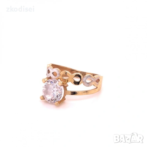 Златен дамски пръстен 2,49гр. 14кр.проба:585 размер:51 модел:28024-1, снимка 2 - Пръстени - 53116208