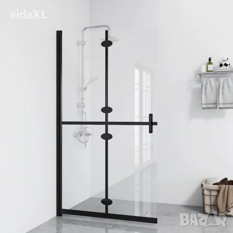 vidaXL Сгъваема стена за душ с прозрачно ESG стъкло, 80x190 см, снимка 2 - Душове - 56146078