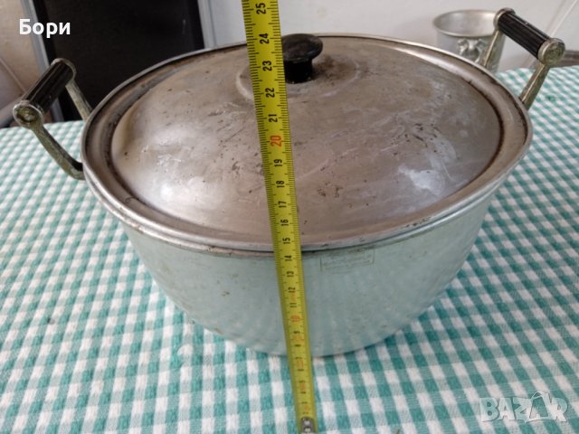 Стара алуминиева тава с капак / 1, снимка 6 - Съдове за готвене - 41435513