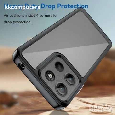 Motorola Moto G05 4G / E15 4G Силиконов Калъф Anti-drop TPU + Acrylic и Протектор, снимка 7 - Калъфи, кейсове - 52674164