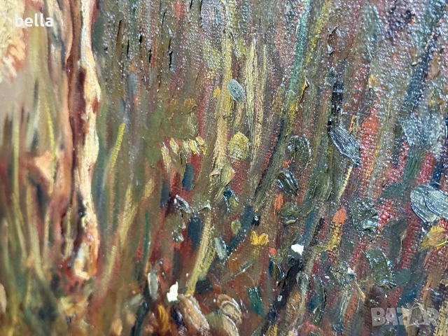 Старинно маслено платно "Руски борзои" – Музеен размер (140х110 см), снимка 14 - Антикварни и старинни предмети - 53863532