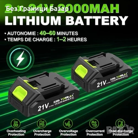 Нов Безжичен тример/храсторез 750W с LCD, 2 батерии, ножове + четки, снимка 7 - Градински инструменти - 53738365