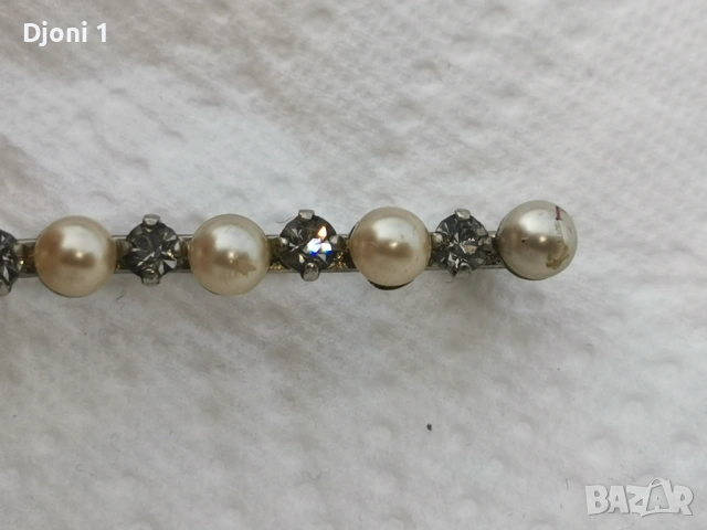 Винтидж сребърна брошка с перли , снимка 6 - Антикварни и старинни предмети - 53179203