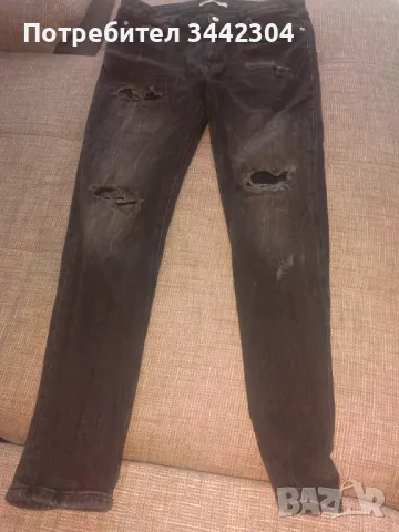 Черни мъжки дънки ZARA, снимка 3 - Спортни дрехи, екипи - 48457298