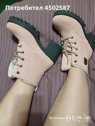 Розови топли боти, снимка 14 - Дамски боти - 52894332