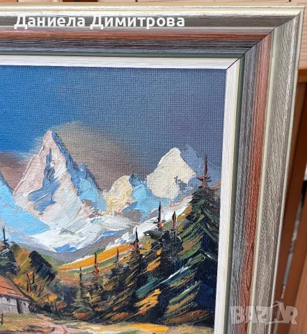 Живописна картина - планински пейзаж, снимка 11 - Картини - 56121324