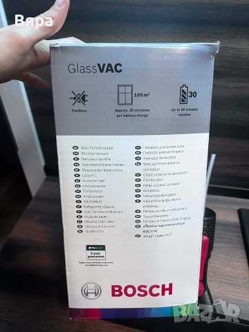 Акумулаторен уред за миене на прозорци Bosch GlassVAC , снимка 3 - Други - 53652612