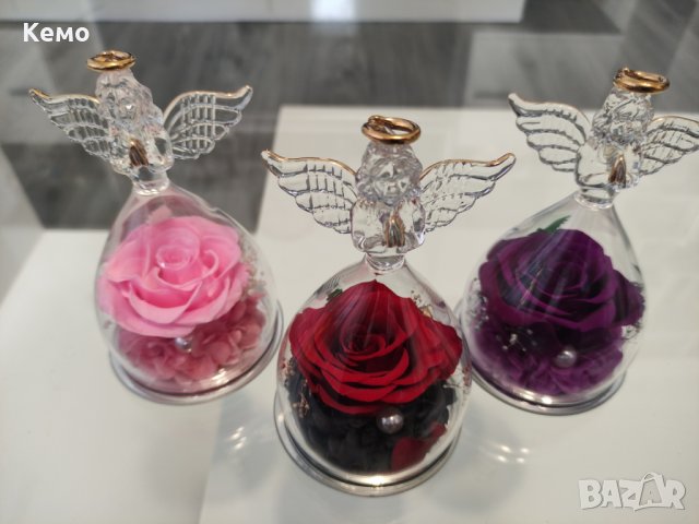 Ангелска стъкленица с вечна роза, снимка 5 - Други - 39631329