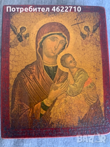 Икона Света Богородица, снимка 3 - Антикварни и старинни предмети - 52887078