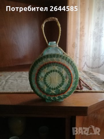 Бъклица стъклена с оплетка, снимка 3 - Декорация за дома - 34505441