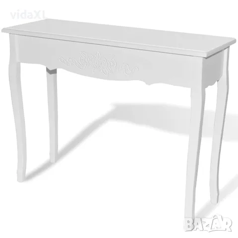 vidaXL Конзолна маса, бяла
