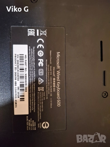 Клавиатура Microsoft Keyboard Wired 600 - Black, 