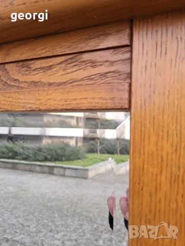 голямо фасетирано огледало с масивна дъбова рамка, снимка 7 - Огледала - 48787050