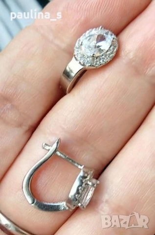 Винтидж / Два чифта / Сребърни обеци с карнеол и марказити и циркони / проба 925 , снимка 9 - Обеци - 37965356