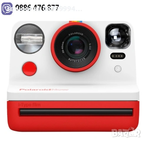 Фотоапарат за моментни снимки Polaroid Now, I-Type, Червен, снимка 2 - Фотоапарати - 53865536
