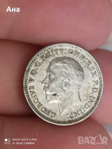 3 пени 1931 г сребро Великобритания , снимка 1