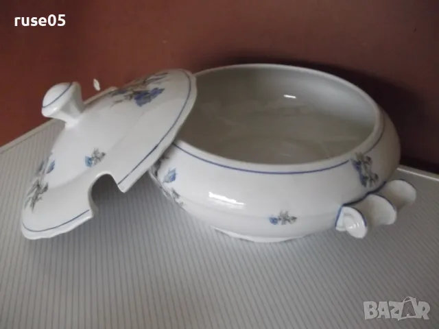 Супник порцеланов на сини цветя български от соца, снимка 6 - Кутии за храна - 47500332