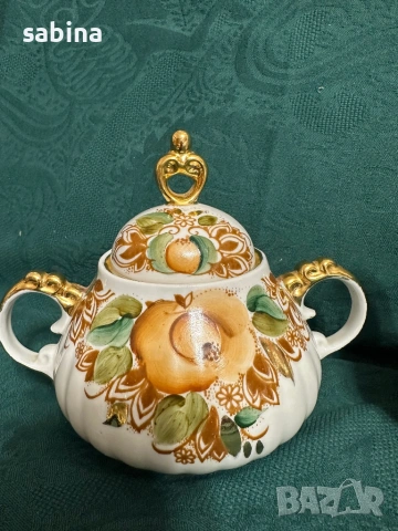 Съветски ръчно рисуван сервиз, Полонски завод, СССР, снимка 2 - Сервизи - 53218485