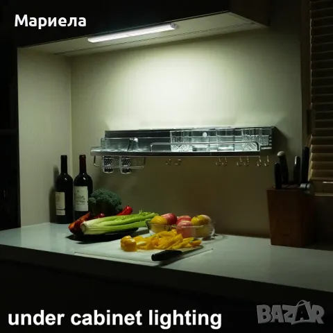 Безжична магнитна LED лампа с датчик 45см. / 2500mAh / Лампа Под Шкаф / Лампа за Гардероб, снимка 15 - Лед осветление - 49315349