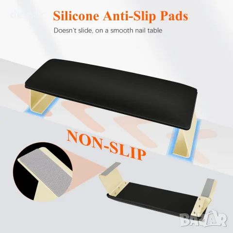 Маникюрна опора за ръце с неплъзгащи се крака от алуминиева сплав, HR602 (черен), снимка 6 - Други стоки за дома - 49097038