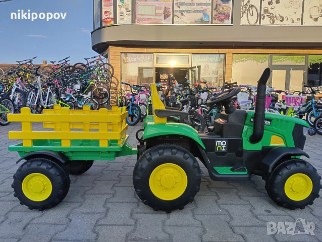 TEXAS акумулаторен трактор с ремарке RANCHER зелен, снимка 2 - Детски велосипеди, триколки и коли - 53569733