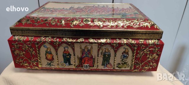 Стара немска ламаринена кутия за бисквити, снимка 7 - Антикварни и старинни предмети - 44400828