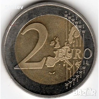РЯДКО!!! 2 евро 2002 г. - Германия, със знак "А", снимка 2 - Нумизматика и бонистика - 53359399