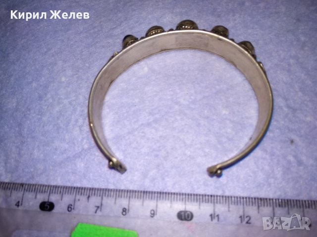 СТАРА СКЪПОЦЕННА ОРИЕНТАЛСКА ПОСРЕБРЕНА БРОНЗОВА РЕГУЛИРУЕМА ЕТНОГРАФСКА ГРИВНА 8650, снимка 7 - Антикварни и старинни предмети - 41196195