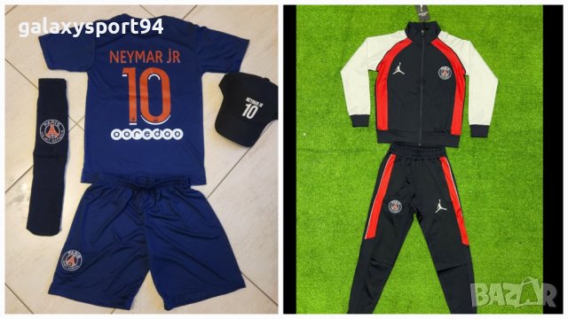 Детско Комплект + Екип Мбапе Детско ПАРИЖ Black White MBappe PSG New, снимка 2 - Футбол - 40028381