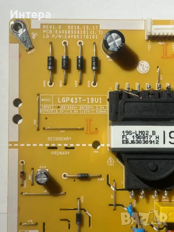 MAIN BOARD EAX68253605(1.1) за LG 43UM7450PLA, снимка 4 - Части и Платки - 48463202