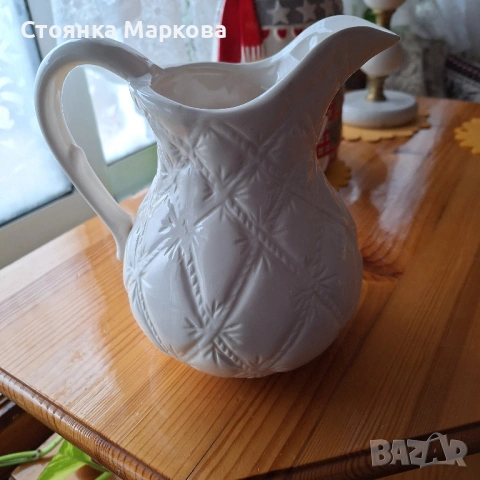 Керамична кана със златисти орнаменти, снимка 4 - Кани - 53483038