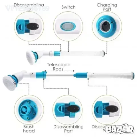 HURRICANE SPIN SCRUBBER - Въртяща се електрическа четка за почистване, снимка 5 - Други стоки за дома - 50742959