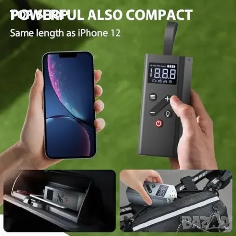 Нов Мощен 150PSI безжичен компресор Преносима помпа за гуми кола, снимка 6 - Друга електроника - 49919348