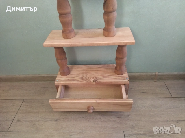 Дървена етажерка със струговани орнаменти !!!, снимка 2 - Декорация за дома - 53402422