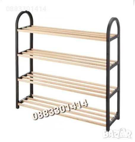 Етажерка за обувки, Дървена, 4 рафта , снимка 2 - Етажерки - 40496210