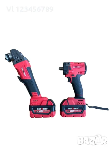 Комплект 2 в 1 KraftMaster Red Mx Fuel 36V - ъглошлайф + гайковерт
