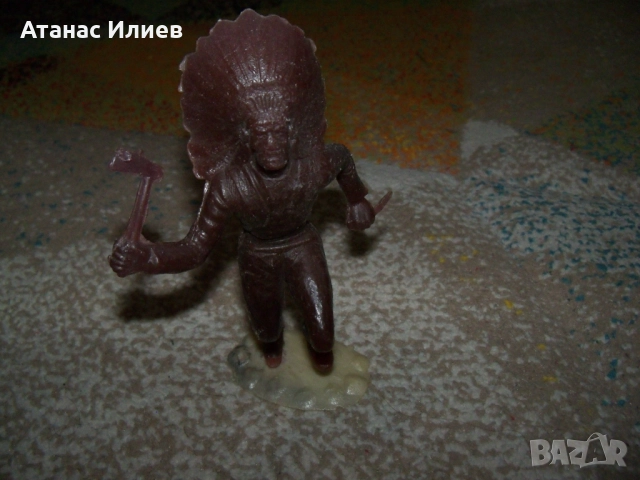 Голям пластмасов войник, индианец соц играчка, снимка 4 - Фигурки - 51961991