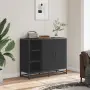 vidaXL Сайдборд, черен, 92x35x76 см, инженерно дърво, снимка 3