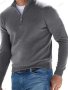 Топ мъжки ежедневен пуловер с V-образно деколте и цип, 10цвята - 023, снимка 11