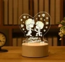 3D LED лампа коледа,love,happy birthday, мече,рози,сърца,коледа, снимка 4