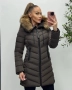 Зимно дълго яке, естествен пух на качулката – 4251 черен 5 цвята, снимка 6