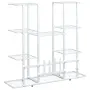 vidaXL Стойка за цветя, 94,5x25x89 см, бяла, желязо, снимка 7