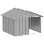 vidaXL Кучешка къща сива 116,5x103x81,5 см поцинкована стомана, снимка 1